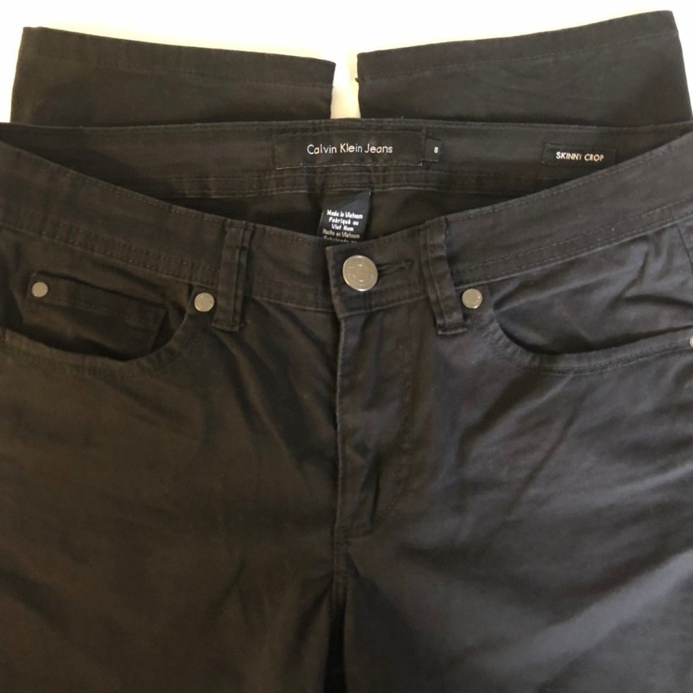 CALVIN KLEIN Womens Skinny Crop Jeans Size 6 Black